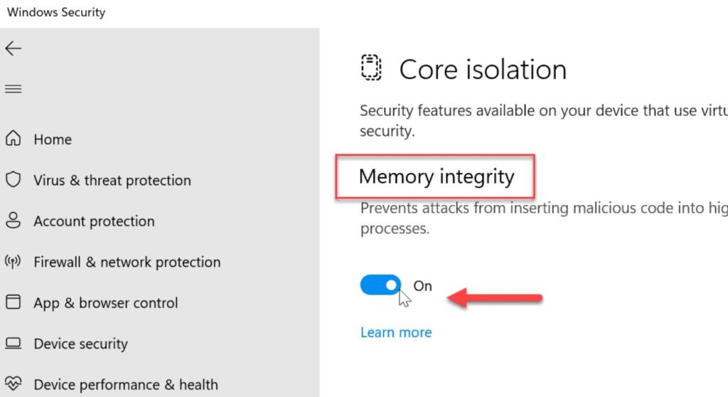 How To Turn Off Memory Integrity In Windows 11