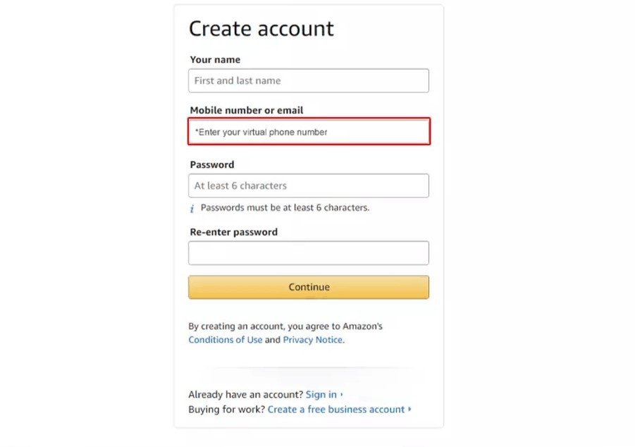 Create Amazon Account Without Phone Number